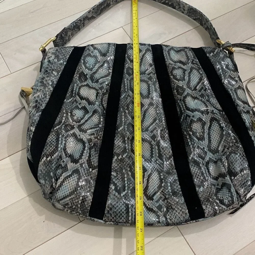 Aimee Kestenberg Women's Snakeskin Pebble Leather & Suede Tuscany Hobo Bag
